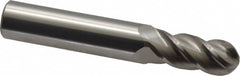 Accupro - 29/64" Diam, 1" LOC, 4 Flute Solid Carbide Ball End Mill - Uncoated, Single End, 3" OAL, 1/2" Shank Diam, Spiral Flute - Makers Industrial Supply