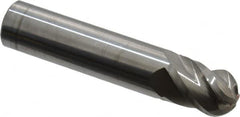 Accupro - 31/64" Diam, 5/8" LOC, 4 Flute Solid Carbide Ball End Mill - Uncoated, Single End, 2-1/2" OAL, 1/2" Shank Diam, Spiral Flute - Makers Industrial Supply