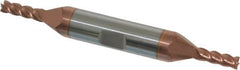 Accupro - 5/32", 7/16" LOC, 3/8" Shank Diam, 3" OAL, 4 Flute, Solid Carbide Square End Mill - Double End, TiCN Finish, Spiral Flute, 40° Helix, Centercutting, Right Hand Cut, Right Hand Flute - Makers Industrial Supply