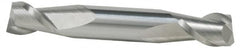 Accupro - 1/8", 3/8" LOC, 3/8" Shank Diam, 3" OAL, 2 Flute, Solid Carbide Square End Mill - Double End, TiCN Finish, Spiral Flute, 40° Helix, Centercutting, Right Hand Cut, Right Hand Flute - Makers Industrial Supply