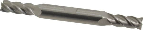 Accupro - 5/16", 3/4" LOC, 3/8" Shank Diam, 3" OAL, 4 Flute, Solid Carbide Square End Mill - Double End, Uncoated, Spiral Flute, 40° Helix, Centercutting, Right Hand Cut, Right Hand Flute - Makers Industrial Supply