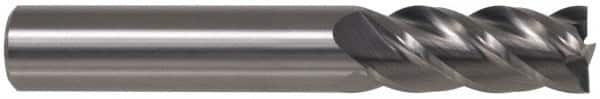 Accupro - 5/16", 5/8" LOC, 5/16" Shank Diam, 4" OAL, 4 Flute, Solid Carbide Square End Mill - Single End, Uncoated, Spiral Flute, 40° Helix, Centercutting, Right Hand Cut, Right Hand Flute - Makers Industrial Supply