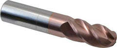 Accupro - 3/4" Diam, 1-1/2" LOC, 4 Flute Solid Carbide Ball End Mill - TiCN Finish, Single End, 4" OAL, 3/4" Shank Diam, Spiral Flute - Makers Industrial Supply