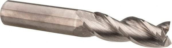 Accupro - 1/2", 2-1/2" LOC, 1/2" Shank Diam, 6" OAL, 3 Flute, Solid Carbide Square End Mill - Single End, Uncoated, Spiral Flute, 37° Helix, Centercutting, Right Hand Cut, Right Hand Flute - Makers Industrial Supply