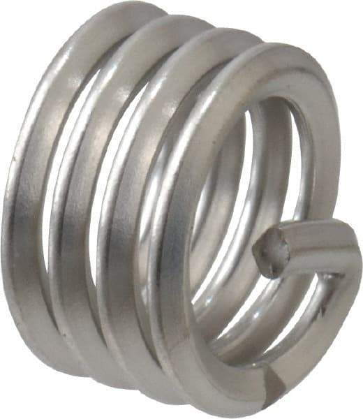 Recoil - 5/16-18 UNC, 0.312" OAL, Free Running Helical Insert - 4 Free Coils, Tanged, Stainless Steel, Bright Finish, 1D Insert Length - Exact Industrial Supply