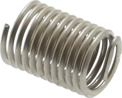 Recoil - 1/4-28 UNF, 1/2" OAL, Free Running Helical Insert - 11-3/8 Free Coils, Tanged, Stainless Steel, Bright Finish, 2D Insert Length - Exact Industrial Supply