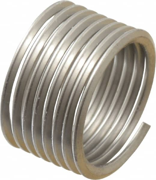 Recoil - 1/2-20 UNF, 1/2" OAL, Free Running Helical Insert - 7-7/8 Free Coils, Tanged, Stainless Steel, Bright Finish, 1D Insert Length - Exact Industrial Supply