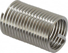 Recoil - 1/2-20 UNF, 1" OAL, Free Running Helical Insert - 16-7/8 Free Coils, Tanged, Stainless Steel, Bright Finish, 2D Insert Length - Exact Industrial Supply