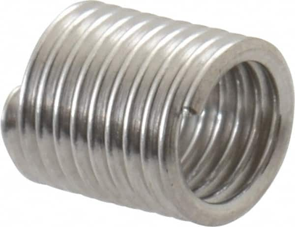 Recoil - M3x0.50 Metric Coarse, 6mm OAL, Free Running Helical Insert - 8-7/8 Free Coils, Tanged, Stainless Steel, Bright Finish, 2D Insert Length - Makers Industrial Supply