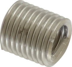 Recoil - M6x1.00 Metric Coarse, 12mm OAL, Free Running Helical Insert - 9-1/2 Free Coils, Tanged, Stainless Steel, Bright Finish, 2D Insert Length - Makers Industrial Supply