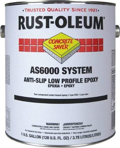 Rust-Oleum - 1 Gal Kit Gloss Silver Gray Antislip Epoxy - 80 to 100 Sq Ft/Gal Coverage, <100 g/L VOC Content - Makers Industrial Supply