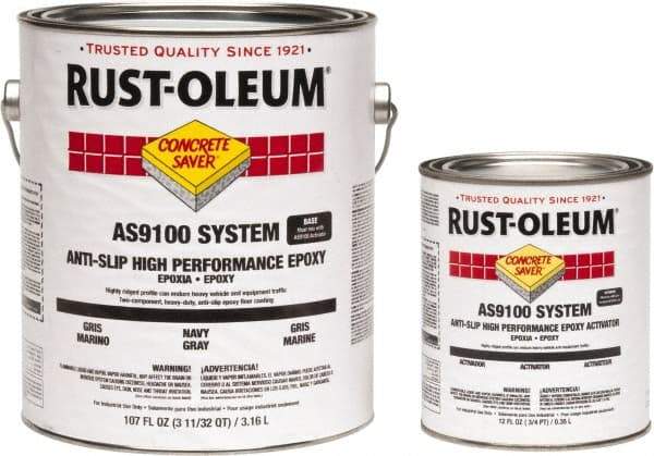 Rust-Oleum - 1 Gal Kit Gloss Navy Gray Antislip Epoxy - 40 to 60 Sq Ft/Gal Coverage, <250 g/L VOC Content - Makers Industrial Supply