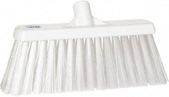 Vikan - 12" Heavy Duty Synthetic Push Broom - 4" Bristle Length, Plastic Block, European Threaded Handle Connection - Makers Industrial Supply