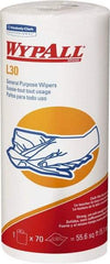 WypAll - L30 Dry General Purpose Wipes - Small Roll, 10-3/8" x 11" Sheet Size, White - Makers Industrial Supply