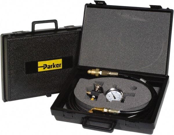 Parker - Accumulator Charging & Gauge Assembly - Includes 3,000 psi Gage, Charging Assembly, Gas Bleeder Valve, Charging Hose and Carrying Case, Use with Hydraulic Accumulators - Makers Industrial Supply