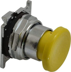 Eaton Cutler-Hammer - Extended Mushroom Head Pushbutton Switch Operator - Yellow, Round Button, Nonilluminated - Makers Industrial Supply