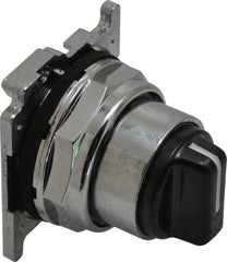 Eaton Cutler-Hammer - 30-1/2mm Mount Hole, 3 Position, Knob Operated, Selector Switch with Cam and Cap - Black, Maintained (MA) - Momentary (MO) - Makers Industrial Supply