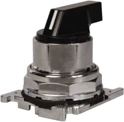 Eaton Cutler-Hammer - 30-1/2mm Mount Hole, 3 Position, Lever Operated, Selector Switch with Cam and Cap - Black, Maintained (MA) - Momentary (MO) - Makers Industrial Supply