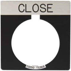 Eaton Cutler-Hammer - Square, Legend Plate - Close - Black Background, 30-1/2mm Hole Diameter - Makers Industrial Supply