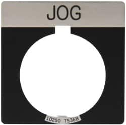 Eaton Cutler-Hammer - Square, Legend Plate - Jog - Black Background, 30-1/2mm Hole Diameter - Makers Industrial Supply