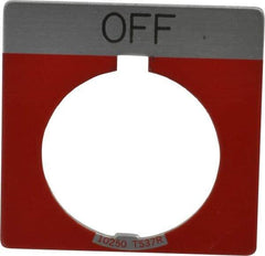 Eaton Cutler-Hammer - Square, Legend Plate - Off - Red Background, 30-1/2mm Hole Diameter - Makers Industrial Supply