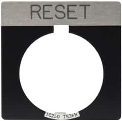 Eaton Cutler-Hammer - Square, Legend Plate - Reset - Black Background, 30-1/2mm Hole Diameter - Makers Industrial Supply