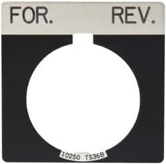 Eaton Cutler-Hammer - Square, Legend Plate - For-Rev - Black Background, 30-1/2mm Hole Diameter - Makers Industrial Supply