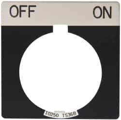 Eaton Cutler-Hammer - Square, Legend Plate - Off-On - Black Background, 30-1/2mm Hole Diameter - Makers Industrial Supply