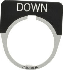 Eaton Cutler-Hammer - Half Round, Legend Plate - Down - Black Background, 30-1/2mm Hole Diameter - Makers Industrial Supply