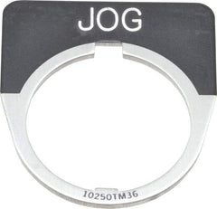 Eaton Cutler-Hammer - Half Round, Legend Plate - Jog - Black Background, 30-1/2mm Hole Diameter - Makers Industrial Supply