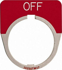 Eaton Cutler-Hammer - Half Round, Legend Plate - Off - Red Background, 30-1/2mm Hole Diameter - Makers Industrial Supply