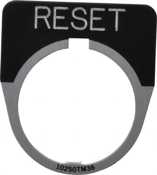 Eaton Cutler-Hammer - Half Round, Legend Plate - Reset - Black Background, 30-1/2mm Hole Diameter - Makers Industrial Supply