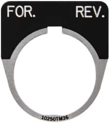 Eaton Cutler-Hammer - Half Round, Legend Plate - For-Rev - Black Background, 30-1/2mm Hole Diameter - Makers Industrial Supply