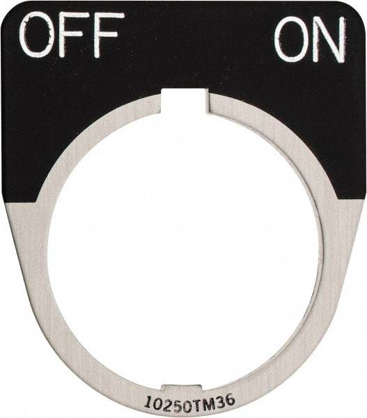 Eaton Cutler-Hammer - Half Round, Legend Plate - Off-On - Black Background, 30-1/2mm Hole Diameter - Makers Industrial Supply