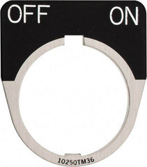 Eaton Cutler-Hammer - Half Round, Legend Plate - Off-On - Black Background, 30-1/2mm Hole Diameter - Makers Industrial Supply