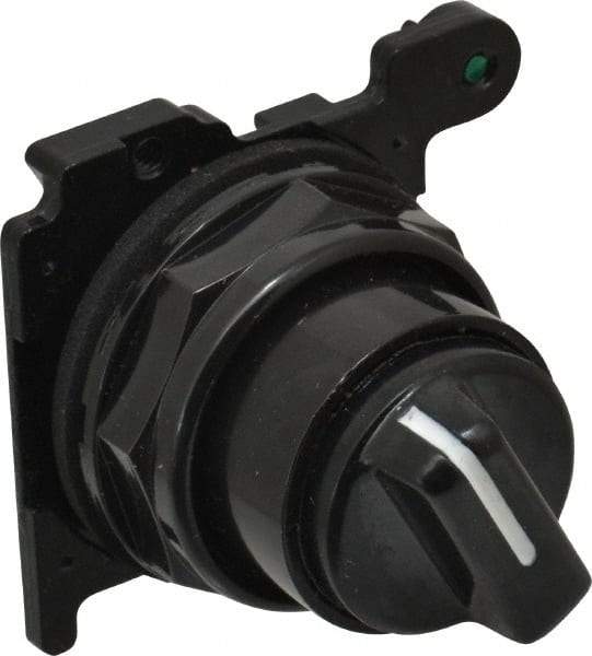 Eaton Cutler-Hammer - 30-1/2mm Mount Hole, 2 Position, Knob Operated, Selector Switch Only - Black, Maintained (MA), Corrosion Resistant, Oil and Watertight - Makers Industrial Supply