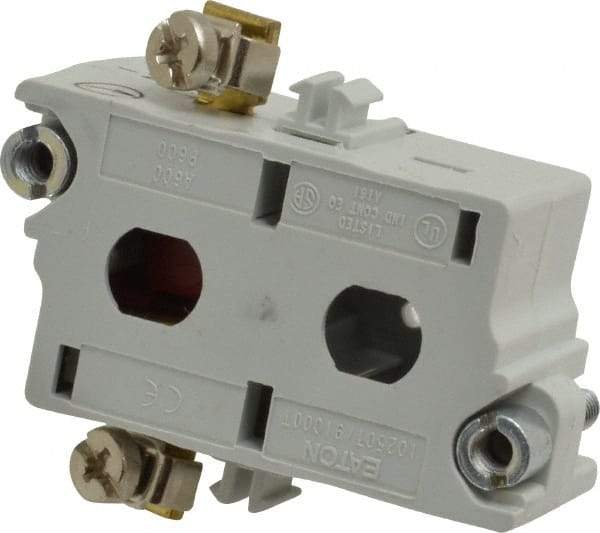 Eaton Cutler-Hammer - NC, 0.5 Amp, Electrical Switch Contact Block - 120 VAC/VDC, Pressure Terminal, 30-1/2mm Hole, For Use with E34 Operators, Standard 10250T - Makers Industrial Supply