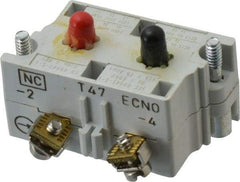 Eaton Cutler-Hammer - NO/NC, 0.5 Amp, Electrical Switch Contact Block - 120 VAC/VDC, Pressure Terminal, 30-1/2mm Hole, For Use with E34 Operators, Standard 10250T - Makers Industrial Supply