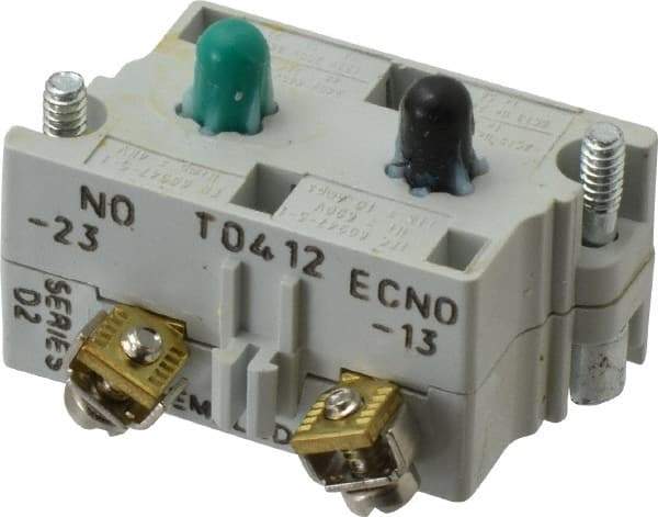 Eaton Cutler-Hammer - 2NO, 0.5 Amp, Electrical Switch Contact Block - 120 VAC/VDC, Pressure Terminal, 30-1/2mm Hole, For Use with E34 Operators, Standard 10250T - Makers Industrial Supply