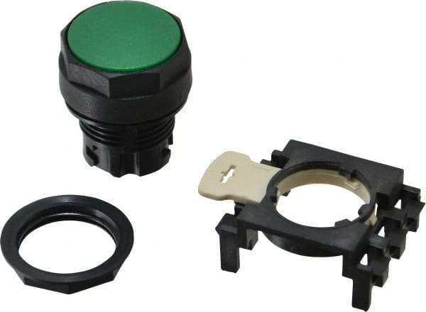 Eaton Cutler-Hammer - 25mm Mount Hole, Flush, Pushbutton Switch Only - Round, Green Pushbutton, Nonilluminated, Momentary (MO) - Makers Industrial Supply