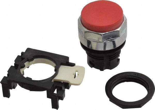 Eaton Cutler-Hammer - 25mm Mount Hole, Extended Straight, Pushbutton Switch Only - Round, Red Pushbutton, Nonilluminated, Momentary (MO) - Makers Industrial Supply