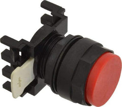 Eaton Cutler-Hammer - 25mm Mount Hole, Extended Straight, Pushbutton Switch Only - Round, Red Pushbutton, Nonilluminated, Momentary (MO) - Makers Industrial Supply