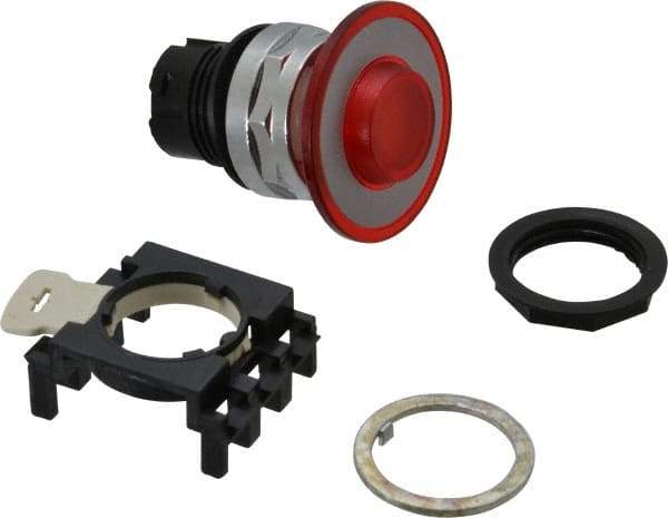 Eaton Cutler-Hammer - Pushbutton Switch Lens - Red, Round Button, Illuminated - Makers Industrial Supply