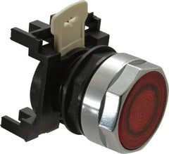 Eaton Cutler-Hammer - 25mm Mount Hole, Flush, Pushbutton Switch Only - Round, Red Pushbutton, Illuminated, Momentary (MO) - Makers Industrial Supply