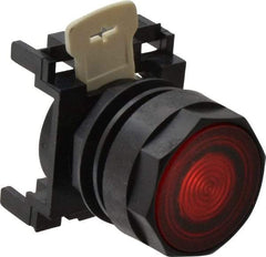 Eaton Cutler-Hammer - 25mm Mount Hole, Flush, Pushbutton Switch Only - Round, Red Pushbutton, Illuminated, Momentary (MO) - Makers Industrial Supply