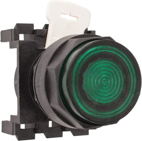 Eaton Cutler-Hammer - 25mm Mount Hole, Extended Straight, Pushbutton Switch Only - Round, Green Pushbutton, Illuminated, Momentary (MO) - Makers Industrial Supply