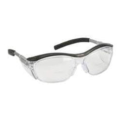 3M - +2.5, Clear Lenses, Anti-Fog, Framed Magnifying Safety Glasses - UV Protection, Adjustable Temples, Gray Plastic Frame, ANSI Z87.1-2010 - Makers Industrial Supply