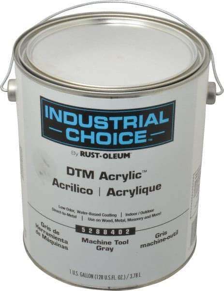 Rust-Oleum - 1 Gal Machine Tool Gray Semi Gloss Finish Acrylic Enamel Paint - Interior/Exterior, Direct to Metal, <250 gL VOC Compliance - Makers Industrial Supply