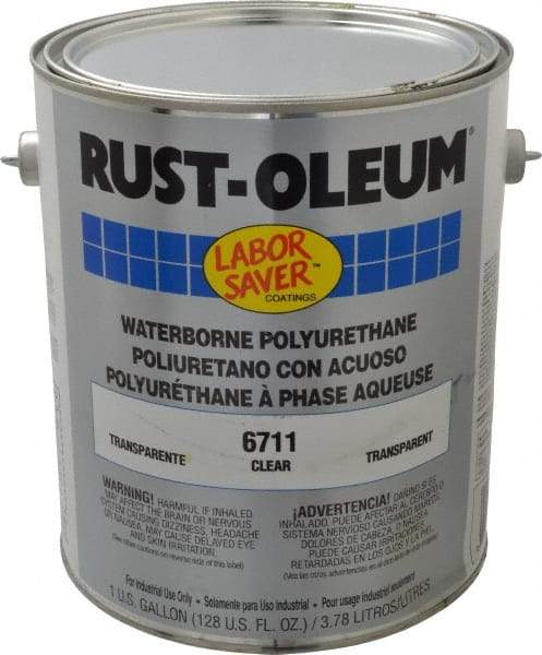 Rust-Oleum - 1 Gal Can Clear Water-Based Polyurethane - 400 to 800 Sq Ft/Gal Coverage, <250 g/L VOC Content - Makers Industrial Supply