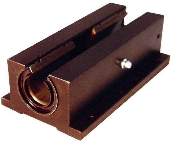 L.M76 - 0.7508" Inside Diam, Open Twin Pillow Block Linear Bearing - 2-3/4" Overall Width - Makers Industrial Supply